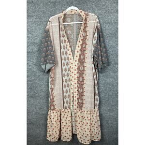 Beautiful Nomad Maxi Duster Short Sleeve XL Beach Coverup